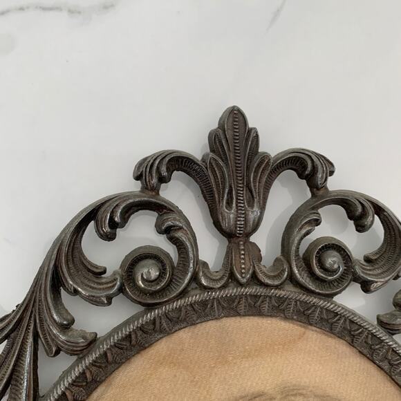 Antique Rococo French Portrait On Silk Frame - Picture 3 of 6